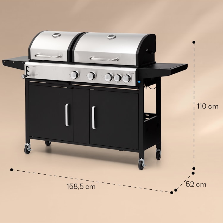 Kingsville 4.1 Kombigrill Gas + Kohle 13,7 kW 4+1 Brenner 4 Hauptbrenner + 1 Nebenbrenner
