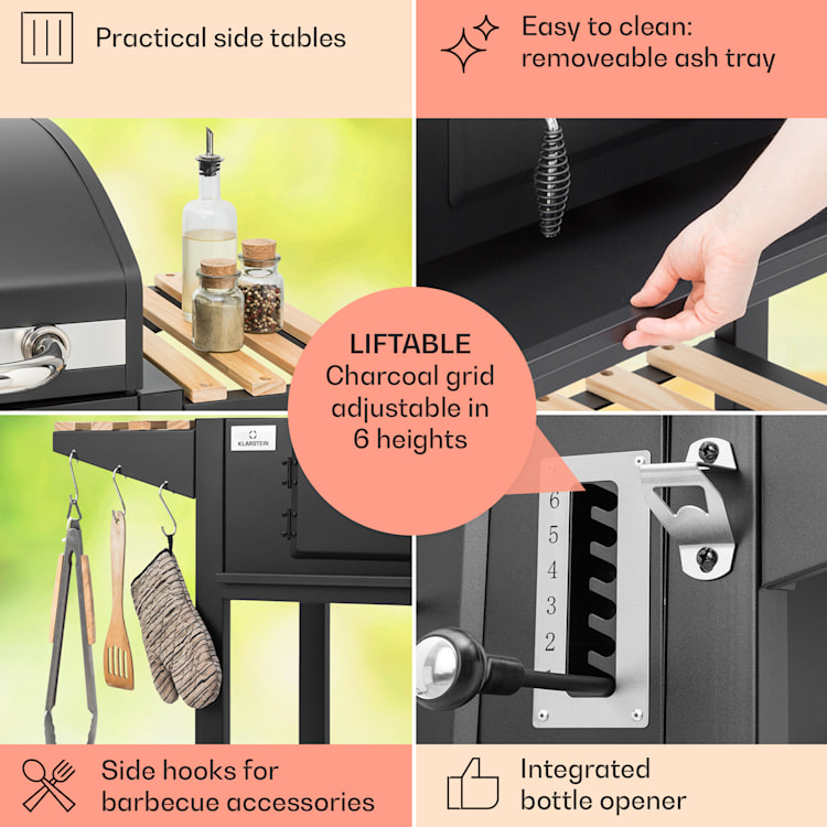 Aberdeen Single Charcoal Grill BBQ Grill Smoker grilling surface 60.