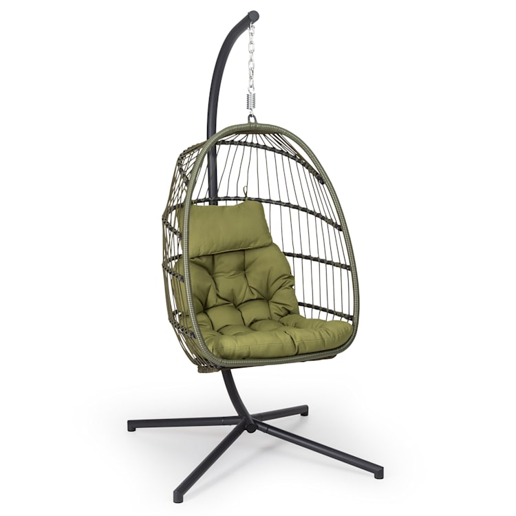 Biarritz Individuelle Hängesessel Sitzkissen Polyester Aluminium Polyrattan 130 kg Einsitzer | Dunkelgrün