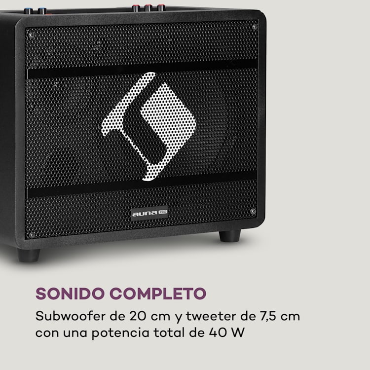 Sistema de karaoke Pro Spin 8 Pantalla táctil de 12,1" 2UHF Mic WiFi BT USB TF HDMI