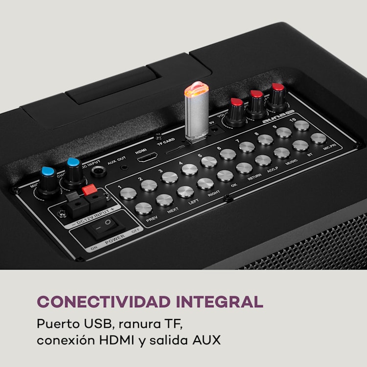 Sistema de karaoke Pro Spin 8 Pantalla táctil de 12,1" 2UHF Mic WiFi BT USB TF HDMI