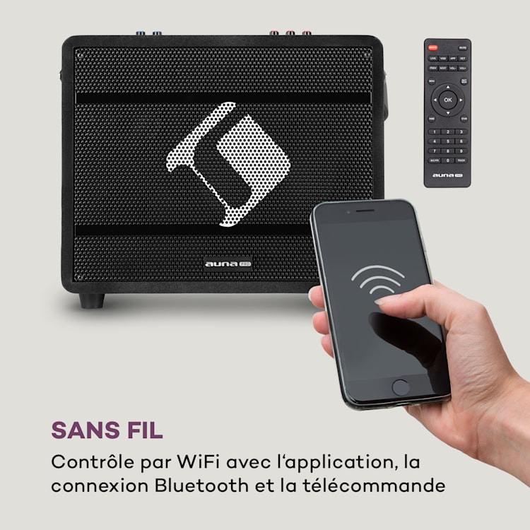 Système karaoké Pro Spin 8 12,1" écran tactile 2UHF Mic WiFi BT USB TF HDMI