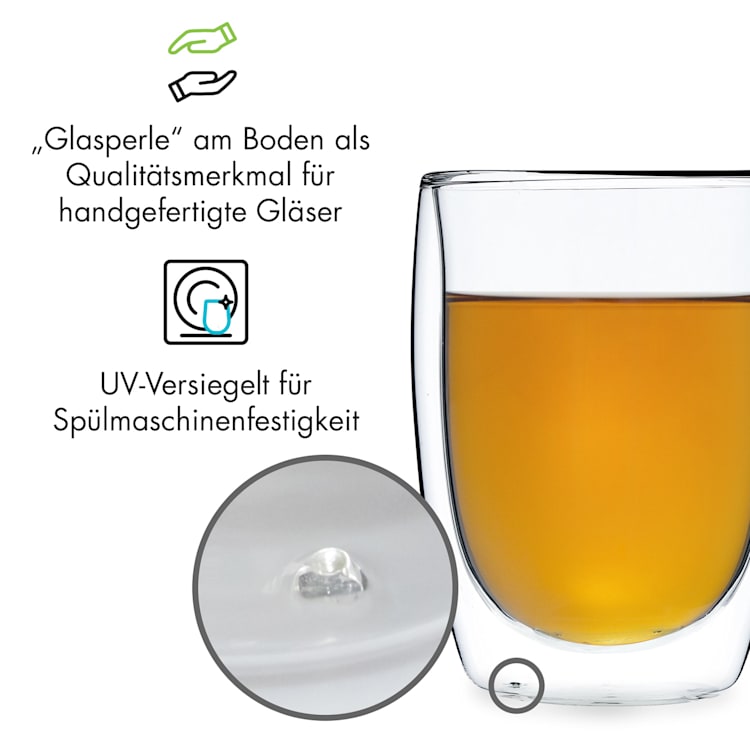 Glaswerk Mirano doppelwandige Thermogläser Set handgemacht Borosilikatglas 8er-Set
