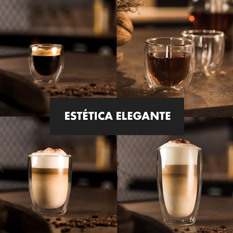 Juego de vasos térmicos de doble pared Glaswerk Mirano vidrio de borosilicato hecho a mano 8 piezas