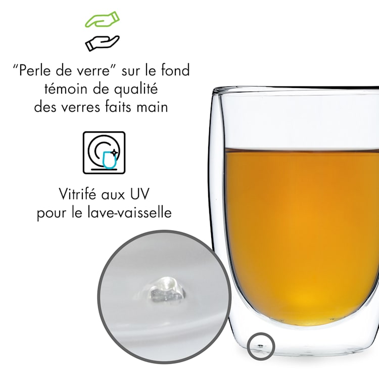 Verres thermos Glaswerk Mirano à double paroi kit fait main verre borosilicaté