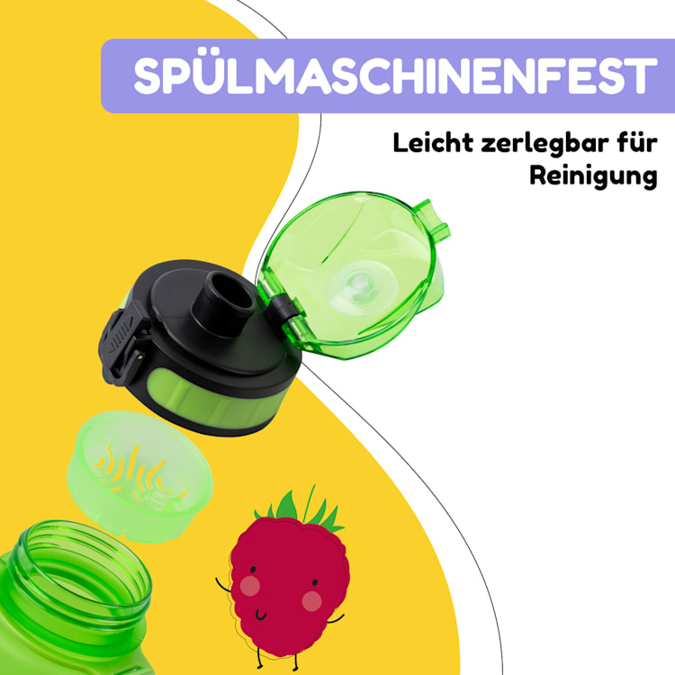 schmatzfatz Trinkflasche Sportflasche 500 ml 24 cm Tritan 500 ml | Green Fruit