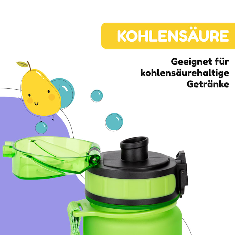 schmatzfatz Trinkflasche Sportflasche 500 ml 24 cm Tritan 500 ml | Green Fruit