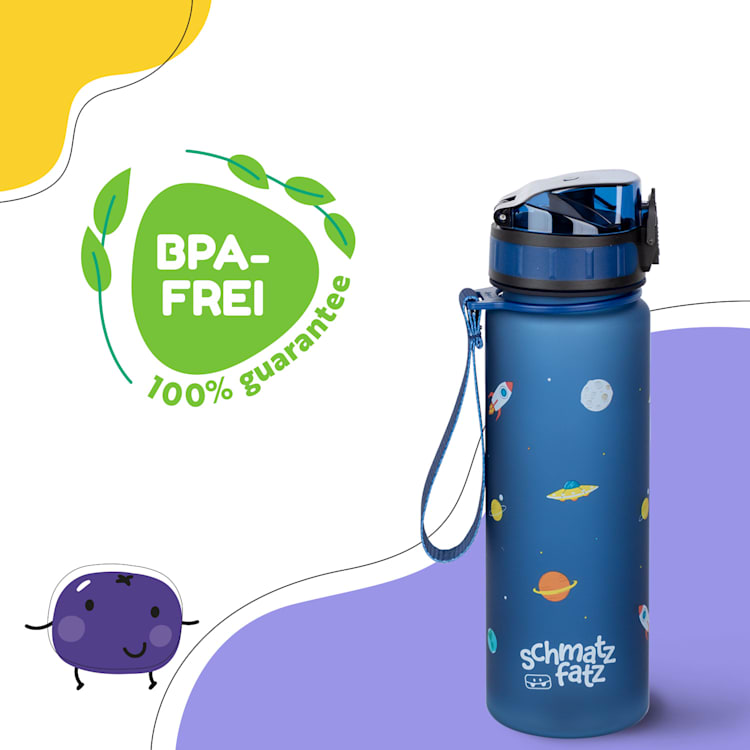 schmatzfatz Trinkflasche Sportflasche 500 ml 24 cm Tritan 500 ml | Navy Space