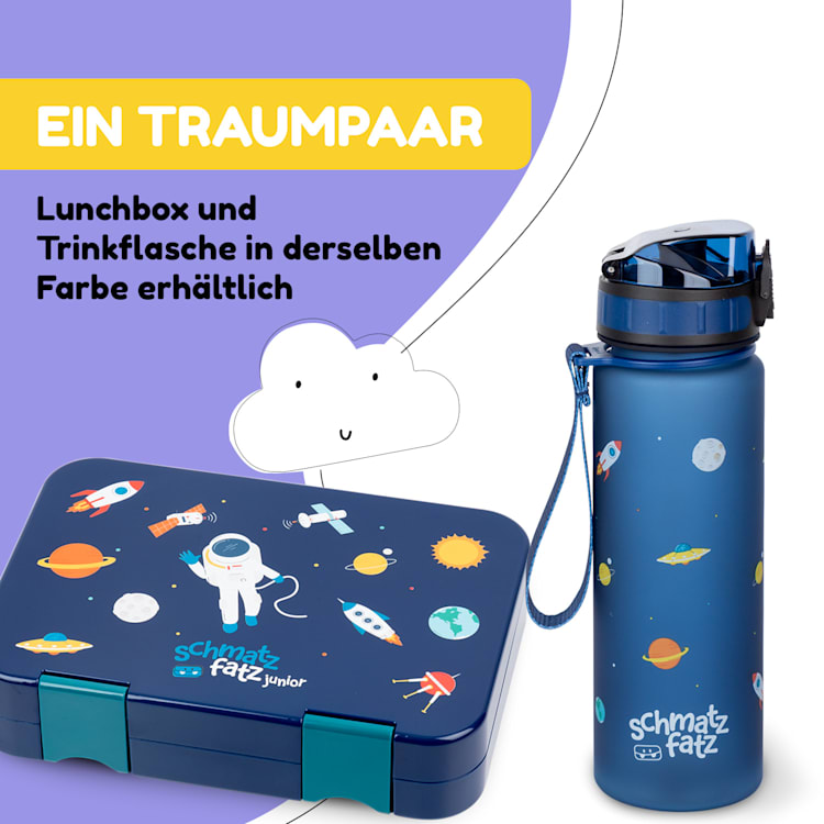 schmatzfatz Trinkflasche Sportflasche 500 ml 24 cm Tritan 500 ml | Navy Space