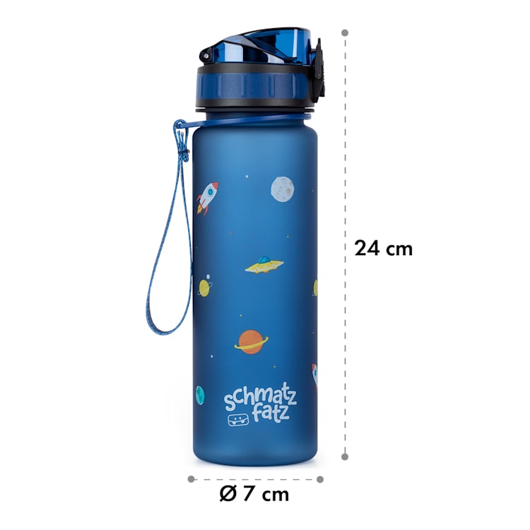schmatzfatz Trinkflasche Sportflasche 500 ml 24 cm Tritan 500 ml | Navy Space