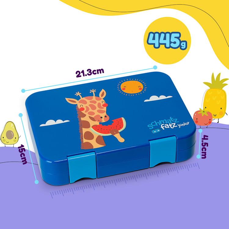 Junior Lunchbox, 6 přihrádek, 21,3 x 15 x 4,5 cm (Š x V x H), bez BPA Blue Giraffe