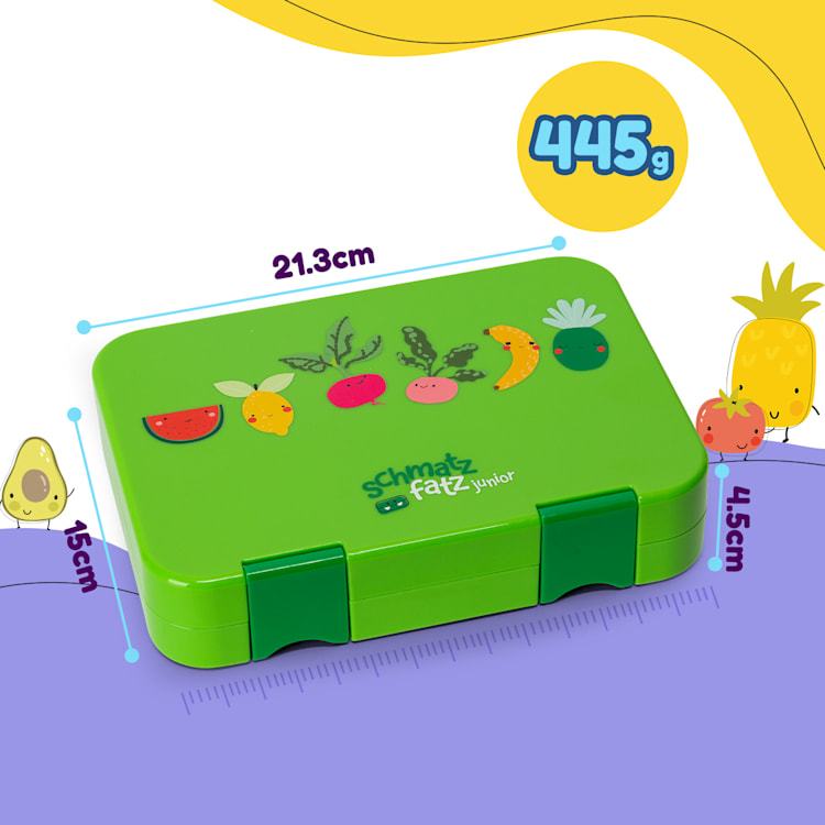 Fiambrera junior 6 compartimentos 21,3 x 15 x 4,5 cm (ancho x alto x fondo) Sin BPA Green Fruit