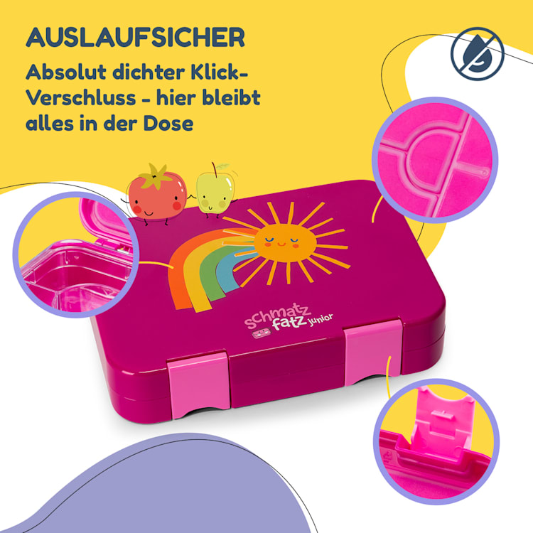 junior Lunchbox 6 Fächer 21,3 x 15 x 4,5 cm (BxHxT) BPA-frei Purple Sun
