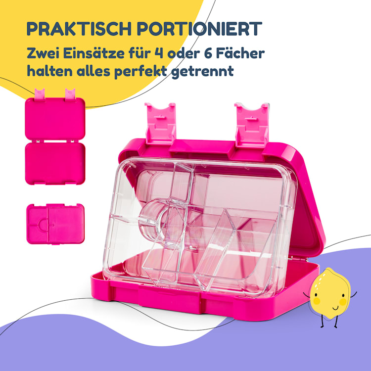 junior Lunchbox 6 Fächer 21,3 x 15 x 4,5 cm (BxHxT) BPA-frei Purple Sun