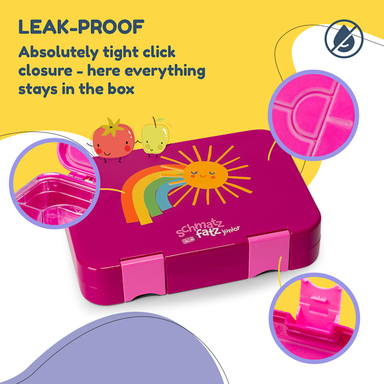 Junior Lunchbox, 6 compartimente, 21,3 x 15 x 4,5 cm (L x Î x l), fără BPA Purple Sun