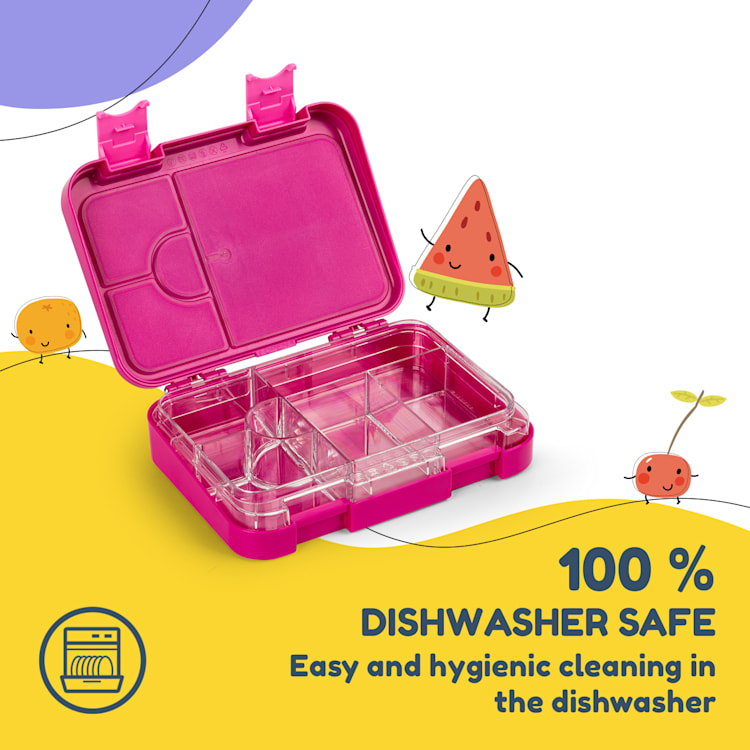 Junior Lunchbox, 6 compartimente, 21,3 x 15 x 4,5 cm (L x Î x l), fără BPA Purple Sun