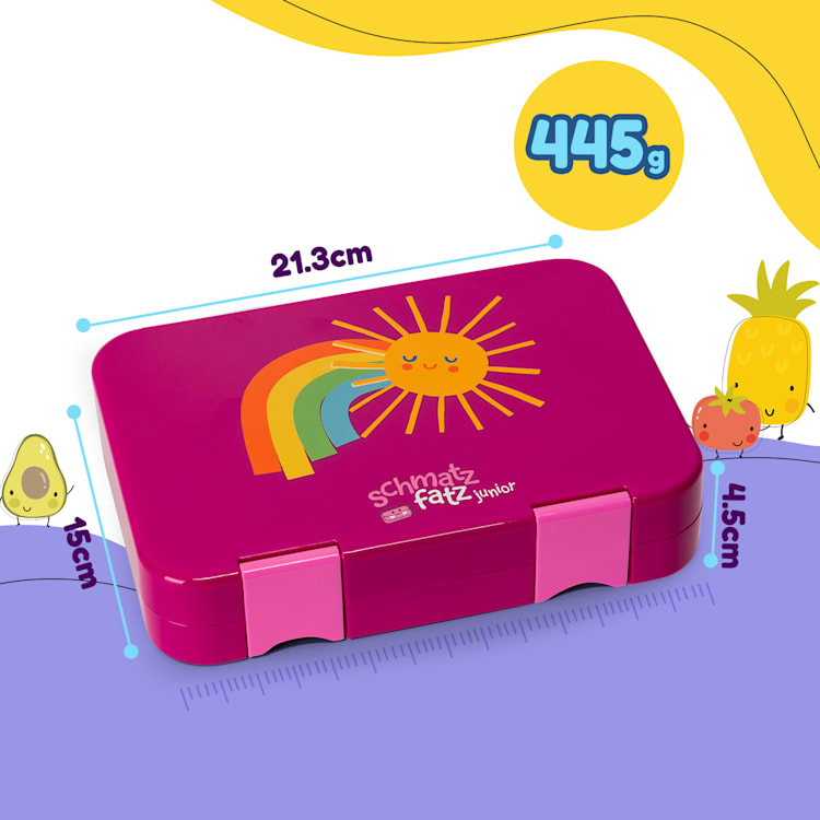 Junior Lunchbox, 6 compartimente, 21,3 x 15 x 4,5 cm (L x Î x l), fără BPA Purple Sun