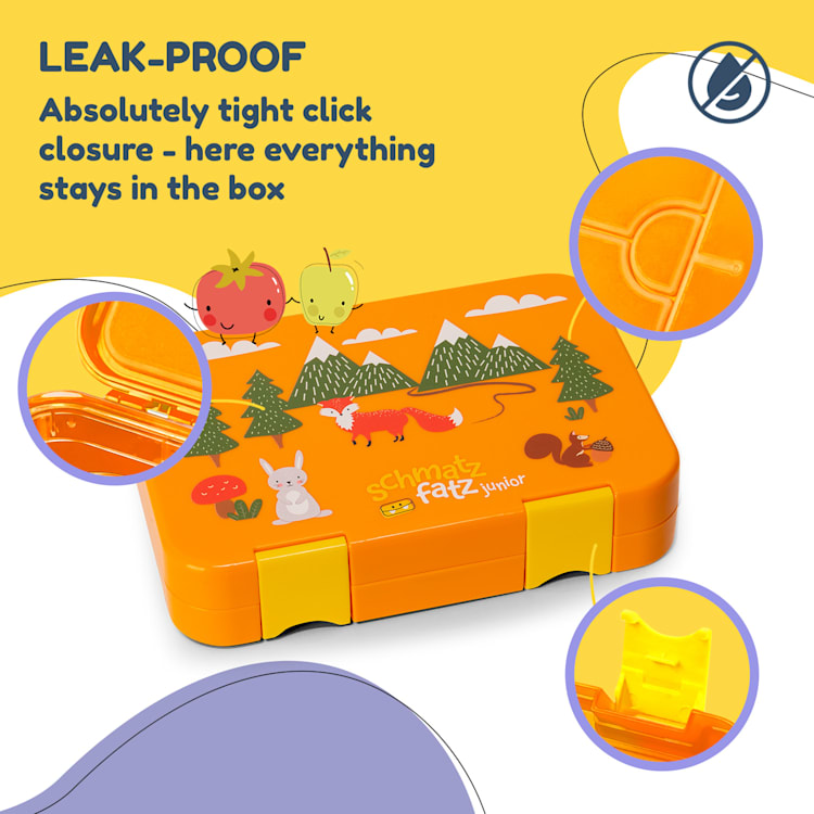 Junior Lunchbox, 6 přihrádek, 21,3 x 15 x 4,5 cm (Š x V x H), bez BPA Orange Forest