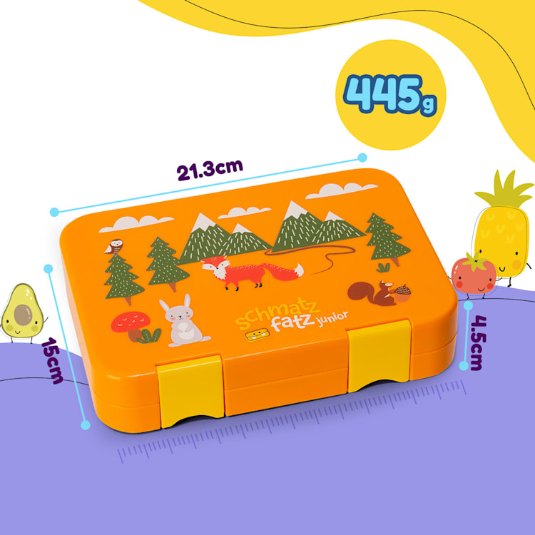 junior Lunchbox, 6 priehradiek, 21,3 x 15 x 4,5 cm (Š x V x H), bez BPA Orange Forest