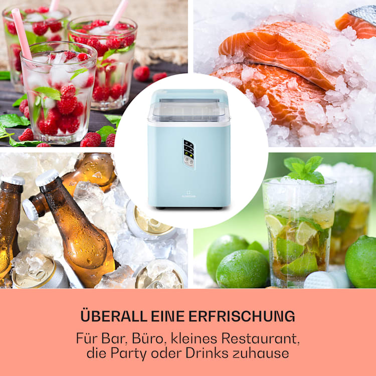 Albaron Eiswürfelmaschine Bullet-Eis 12 kg / 24 h 1,5 Ltr. Display Blau