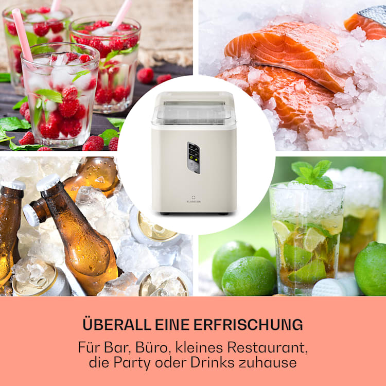 Albaron Eiswürfelmaschine Bullet-Eis 12 kg / 24 h 1,5 Ltr. Display 1,5 Ltr | Creme