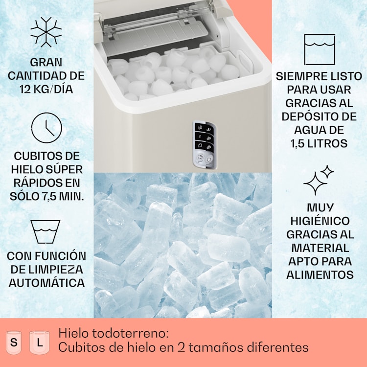 Máquina de cubitos de hielo Albaron Bullet ice 12 kg / 24 h 1,5 l Pantalla Crema