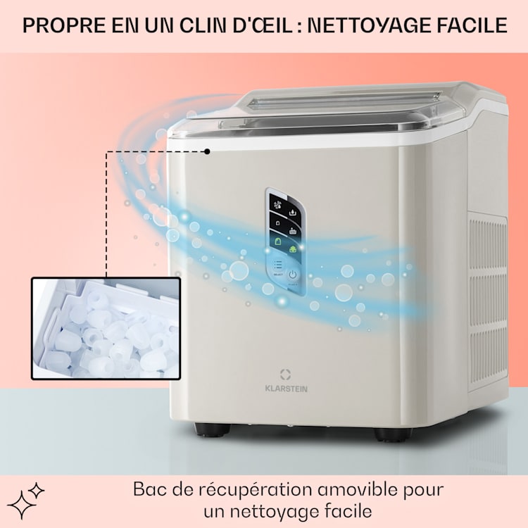 Albaron Machine à glaçons en boule 12 kg / 24 h 1,5 litre Écran 1,5 L | Crème