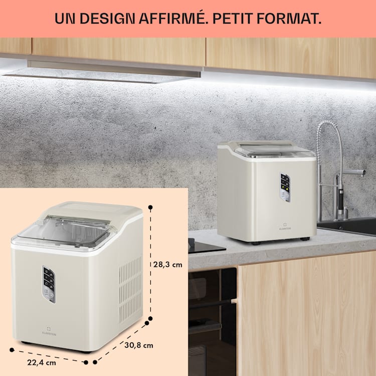 Albaron Machine à glaçons en boule 12 kg / 24 h 1,5 litre Écran 1,5 L | Crème