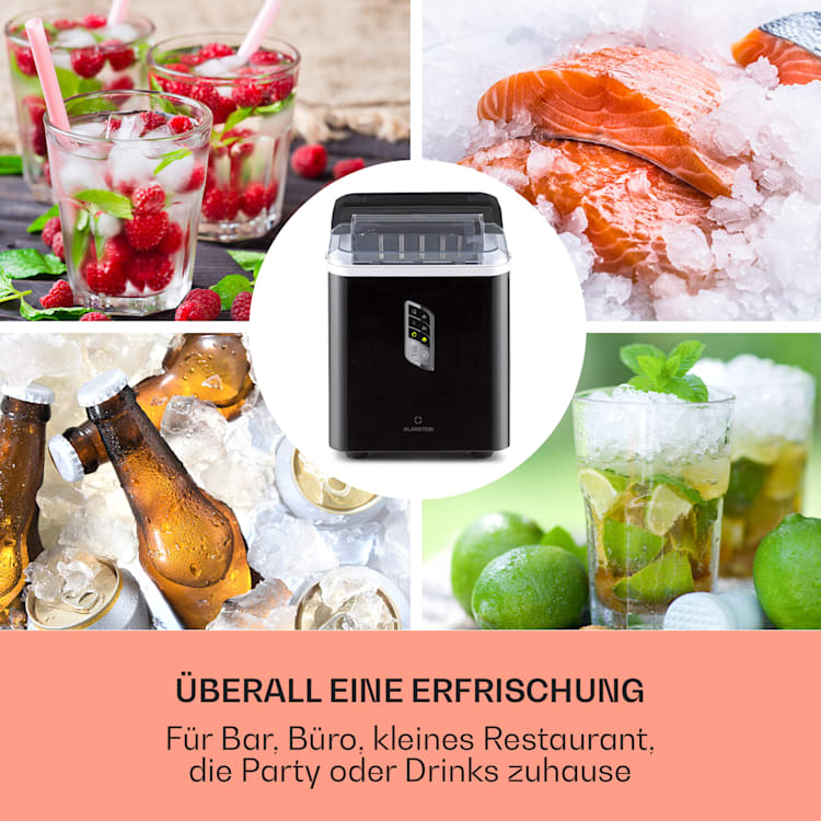 Albaron Eiswürfelmaschine Bullet-Eis 12 kg / 24 h 1,5 Ltr. Display Schwarz