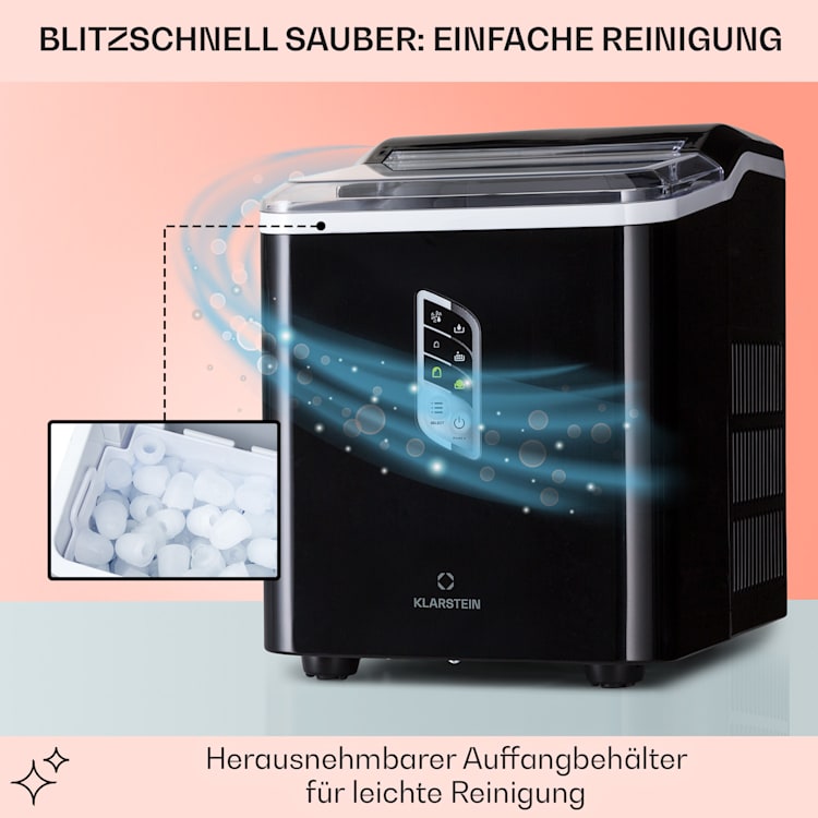 Albaron Eiswürfelmaschine Bullet-Eis 12 kg / 24 h 1,5 Ltr. Display Schwarz
