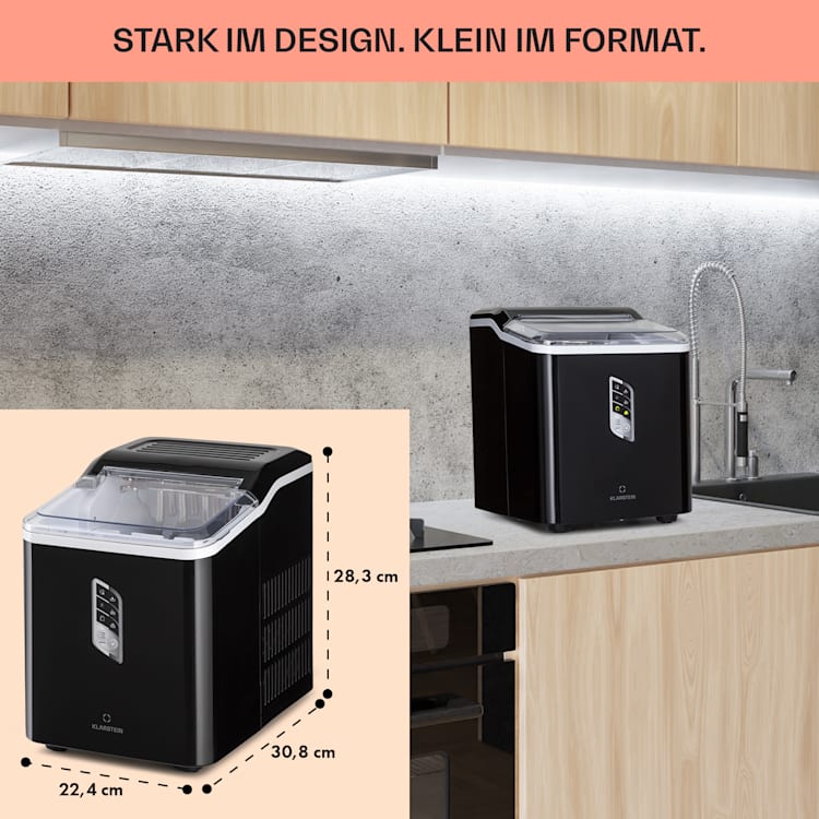 Albaron Eiswürfelmaschine Bullet-Eis 12 kg / 24 h 1,5 Ltr. Display Schwarz