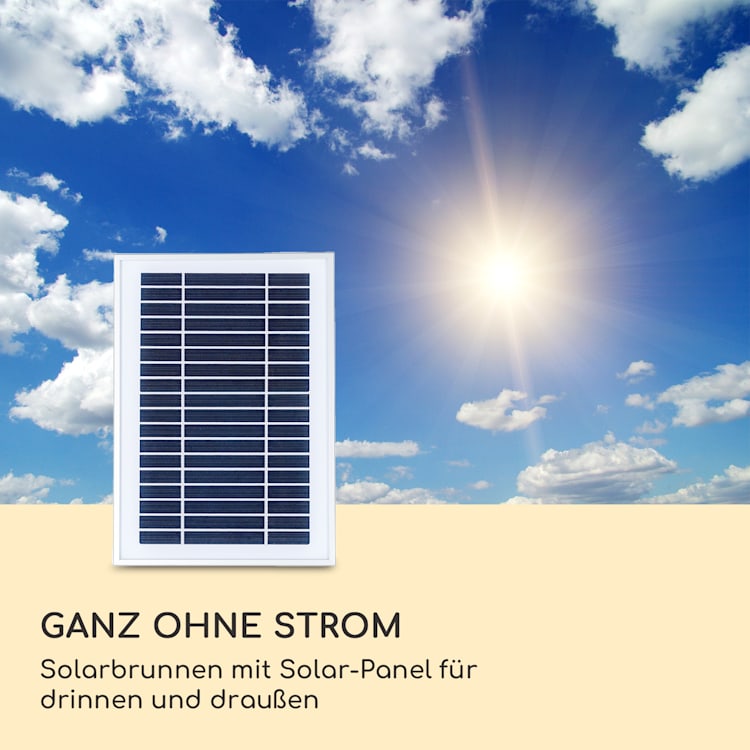 Stonehenge XL Solarbrunnen LED-Beleuchtung Polyresin Li-Ionen-Akku 46 x 88 x 35 cm | Grau