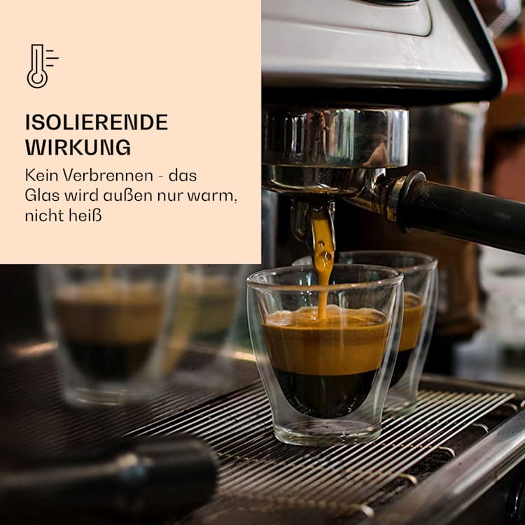DUOS doppelwandiges Glas | Thermoglas | 2 x 80, 310, 400 ml | Trinkglas | Espressoglas, Teeglas, Shotglas | für heiße und kalte Getränke | Borosilikatglas| hitze- und kältebeständig | handgemacht | spülmaschinenfest | Schwebe-Effekt 2er-Set