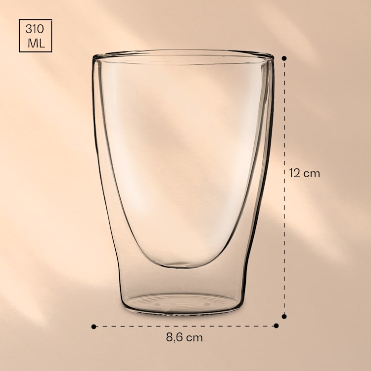 DUOS dvoustěnný šálek 310 ml včetně lžičky Sada 4 kusů