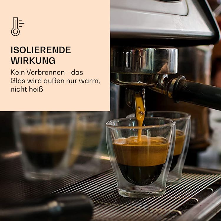 DUOS doppelwandiges Glas 80, 200, 310, 400 ml Thermofunktion inkl. Edelstahl-Löffel 2er-Set
