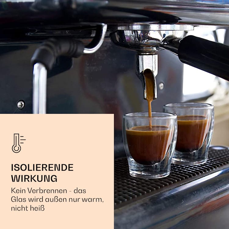 DUOS doppelwandiges Glas 200 ml Thermofunktion inkl. Edelstahl-Löffel 2er-Set