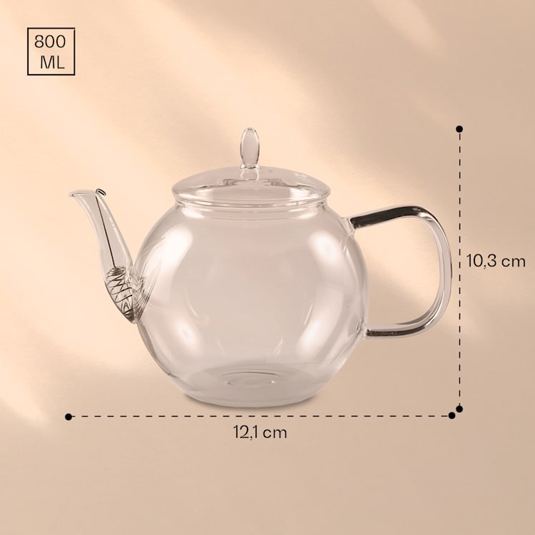 Bedida Teekanne 800ml + 6xTeeblume Grün Schwarztee