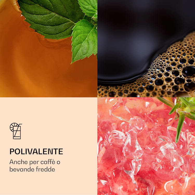 Ice - Bicchiere con fiore di tè, 320 ml, in vetro borosilicato a doppia parete confezione singola