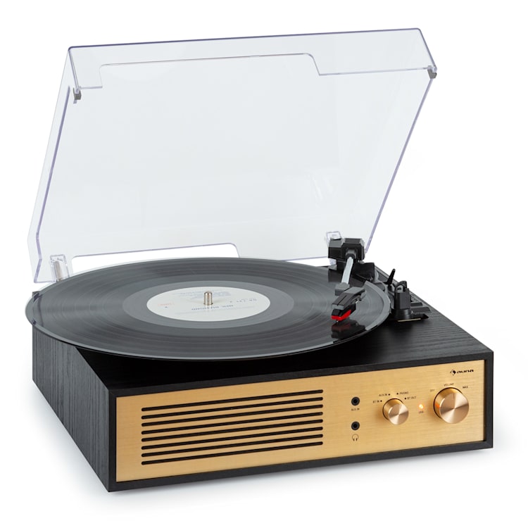 Platine vinyle Berklee TT Classic entraînement par courroie 33 1/3 & 45 T/min enceintes stéréo Noir