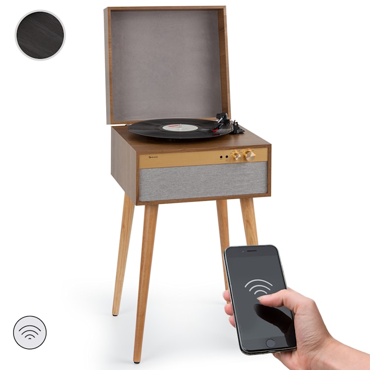 Berklee TT Case levysoitin hihnaveto 33 1/3 & 45 rpm stereokaiuttimet puuta puu