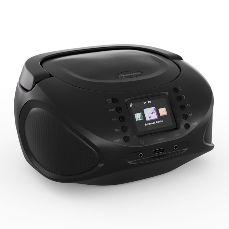 Roadie Smart IR/DAB/BT/CD/MP3 - Boombox USB, radio DAB+/web/FM, lettore CD/MP3, 3W, Bluetooth, portatile Nero