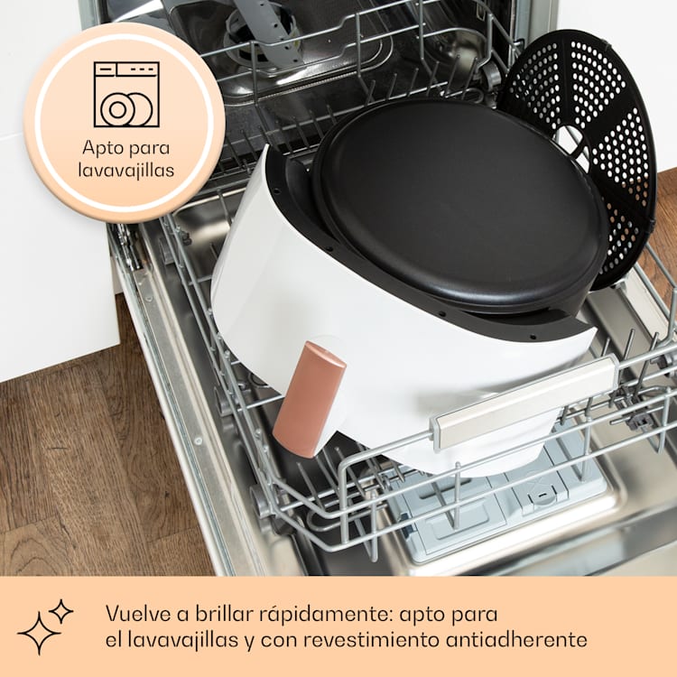 Freidora de aire caliente Air Bloom con función de vapor 1500W 7,5 Litros 16 programas Blanco