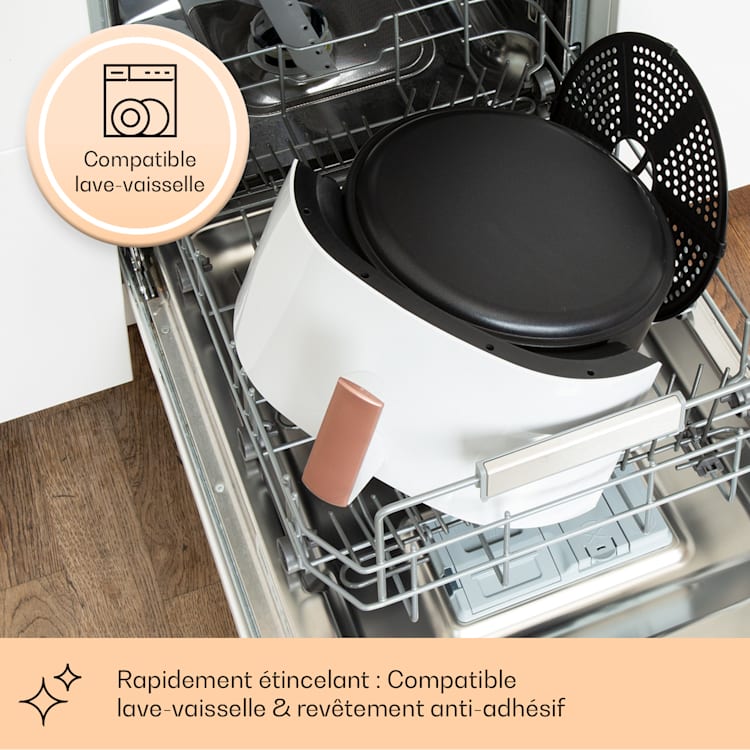 Air Bloom Friteuse à air chaud avec fonction vapeur 1500W 7,5 litre 16 programmes Blanc
