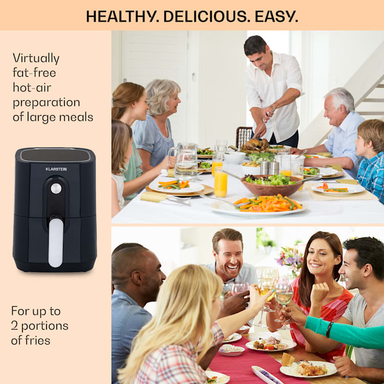 Crisp-Pro Air Fryer 1400W 2.8 litres 8 programmes timer stainless steel Grey