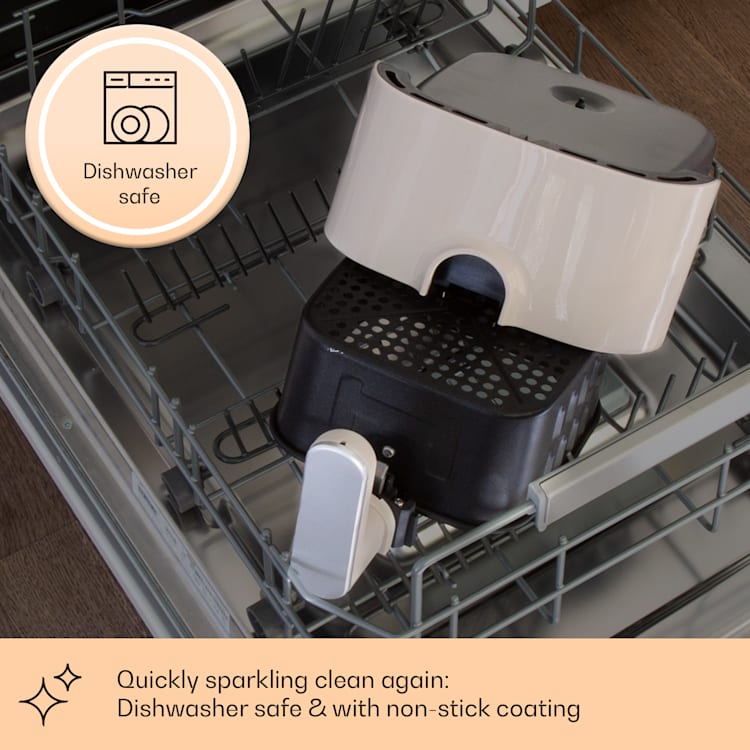 Crisp-Pro kuumailmakeitin Air Fryer 1400 W 2,8 litraa 8 ohjelmaa ajastin ruostumatonta terästä Hiekka