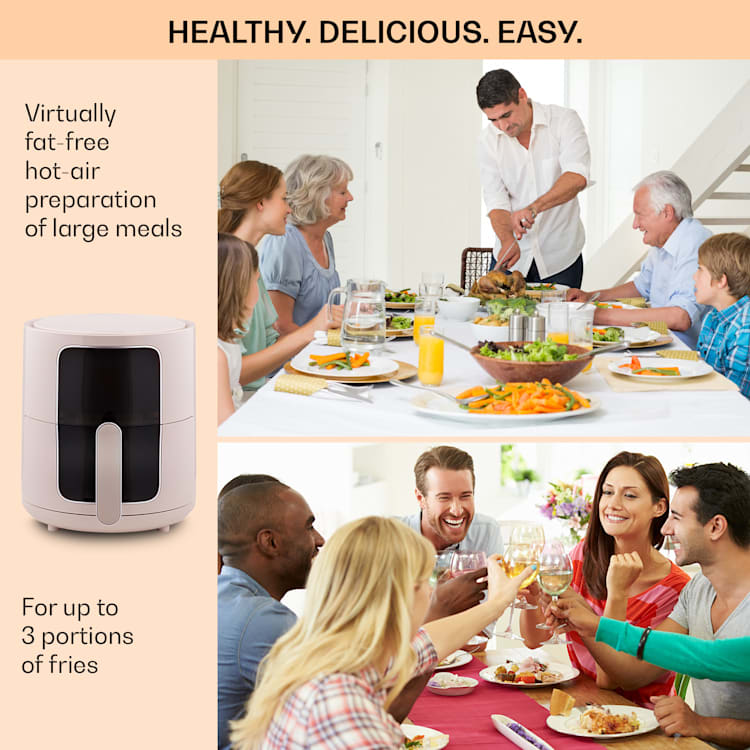 Fritadeira de ar quente Air Fryer Crisp-Pro 1400W 3,5 litros 8 programas temporizador