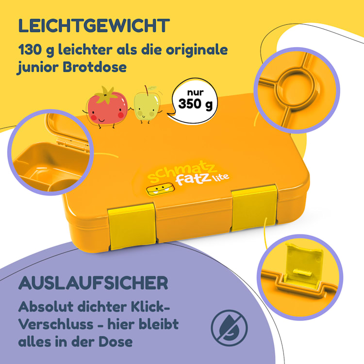 schmatzfatz by Klarstein Lite Lunchbox 6 Fächer 20,8x4,5x15 cm BPA-frei Tritan Orange