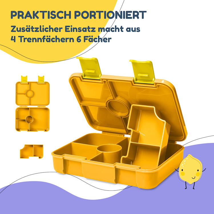 schmatzfatz by Klarstein Lite Lunchbox 6 Fächer 20,8x4,5x15 cm BPA-frei Tritan Orange