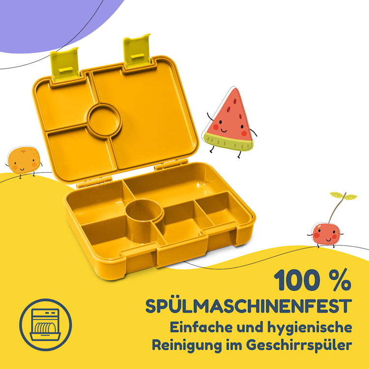 schmatzfatz by Klarstein Lite Lunchbox 6 Fächer 20,8x4,5x15 cm BPA-frei Tritan Orange