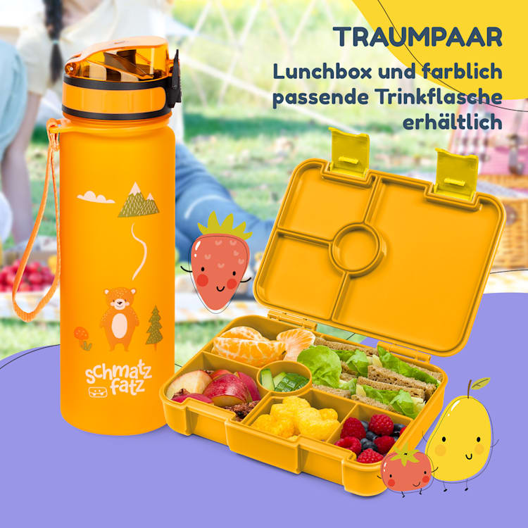 schmatzfatz by Klarstein Lite Lunchbox 6 Fächer 20,8x4,5x15 cm BPA-frei Tritan Orange